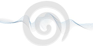 This image features a dynamic abstract design of overlapping lines creating flowing wave patterns on a white background