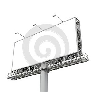Empty billboard, isolated on white background