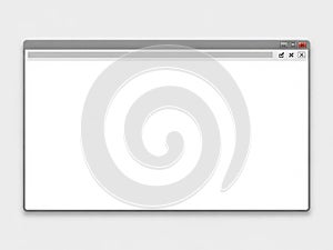 Empty browser window isolated on white background