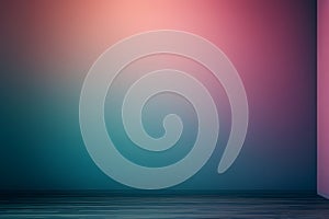 Gradient Wall Interior with Subtle Lighting and Wooden Floor