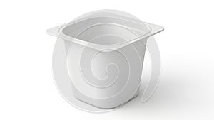 Empty plastic container isolated on white background