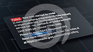 Error message notification isolated on white background