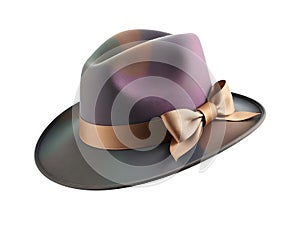 Multicolored Fedora Hat with Ribbon on White Background â Stylish Headwear in Bold Mixed Hues