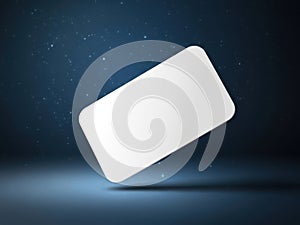 Floating white rectangle isolated on white background