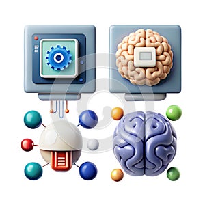 Illustration of ai and brain integration