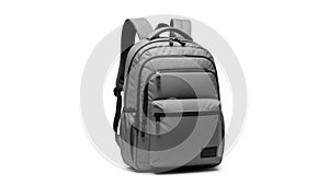 Gray backpack isolated on white background