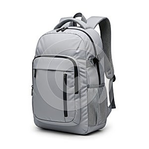 Gray backpack isolated on white background