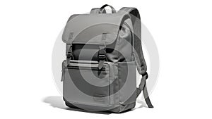 Gray backpack isolated on white background