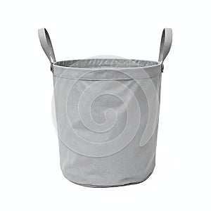 Gray Fabric Laundry Basket with Handles for Storage and Organization Transparent Background