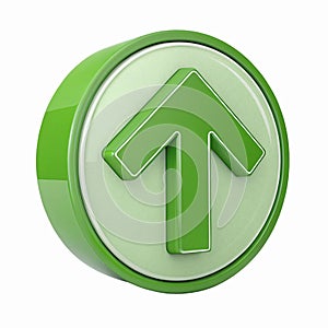 Green Upward Arrow for Progress and Growth in Transparent Design