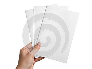 Stack of paper sheets isolated on white background