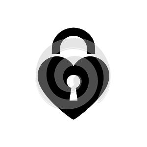 Heart Shaped Padlock Love Security Symbol Vector Illustration