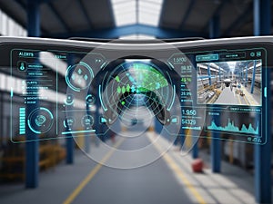 High-tech dashboard interface isolated on white background