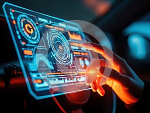 High-tech interface display isolated on white background