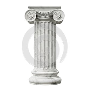 Ionic column, isolated on white background