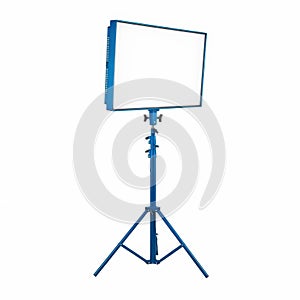 Led light panel on stand isolated on white background