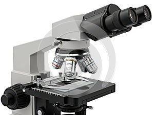 Microscope isolated on white background