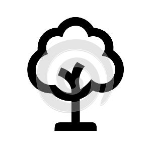 Simple Black Tree Icon on White Background for Design Elements