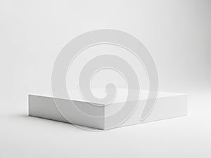 A simple white rectangular box on a plain white background with subtle shadow