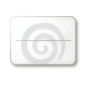 Minimalist white rectangular object isolated on white background