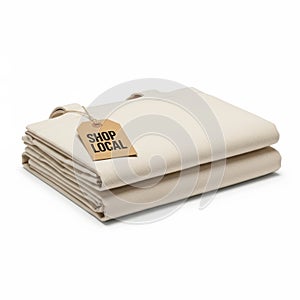 Stack of folded sheets isolated on white background