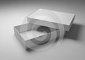 Open cardboard box on table