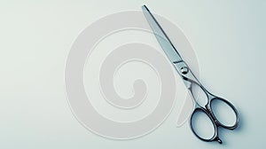 A sharp pair of scissors on a clean white background. The scissors symbolize creativity and precision. Ideal for design