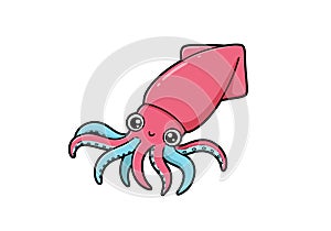Cute squid clipart