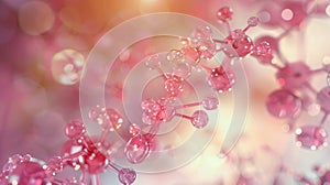 Žiarivý ružový molekuly na kozmetika 