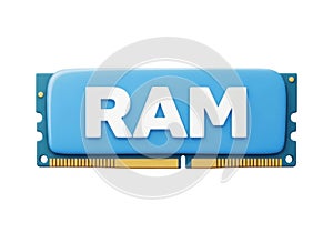 Ram memory module isolated on white background