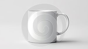 Realistic 15 oz White Ceramic Mug Mock Up on a Plain White Background.
