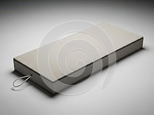 Rectangular box with loop handle, isolated on white background