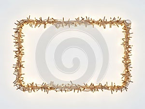 Barbed wire frame isolated on white background