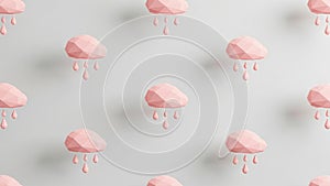 Low Poly Pink Rain Cloud Pattern