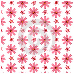 Pink & Red Daisy Grid: Cheerful Floral Pattern Repeat
