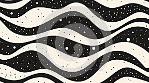 Black And White Wavy Abstract Pattern