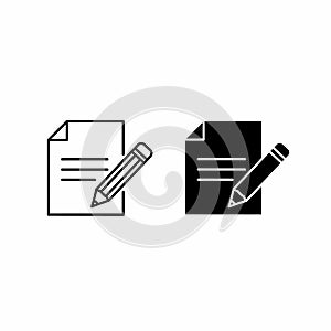 Document and Pencil Icon Set