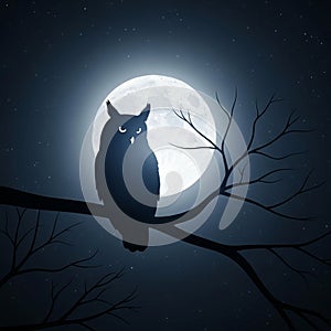 The image features sharp, clean outlines, emphasizing the owl's