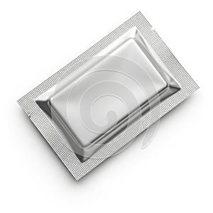 Silver rectangular object isolated on white background