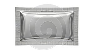 Silver rectangular object isolated on white background