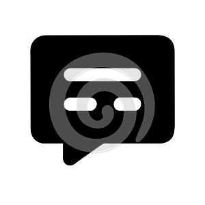 Black Speech Bubble Icon Signifying Communication and Dialogue