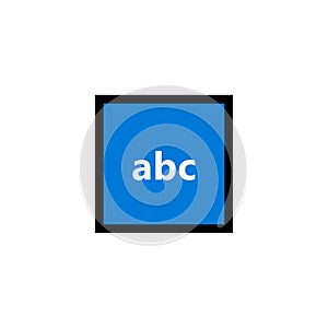 Blue Square with abc Text