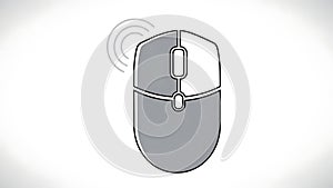A simple illustration of a wireless computer mouse on a white background