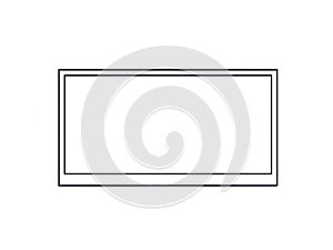 Minimalist rectangular frame on plain background