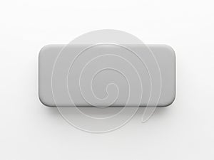 Gray rectangular object isolated on white background