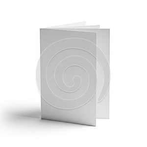 A minimalist white rectangular object standing upright against a plain background