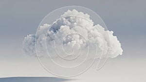 Single cloud puff isolated on white background