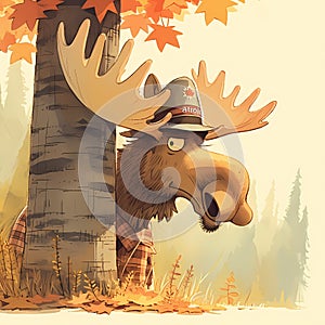 Classic Canadian Mountie Moose Image photo