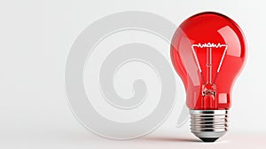 Red Lightbulb On White