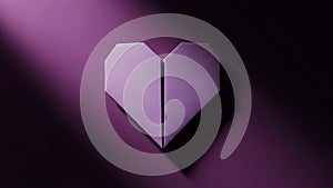 Purple Heart Shape on Dark Background